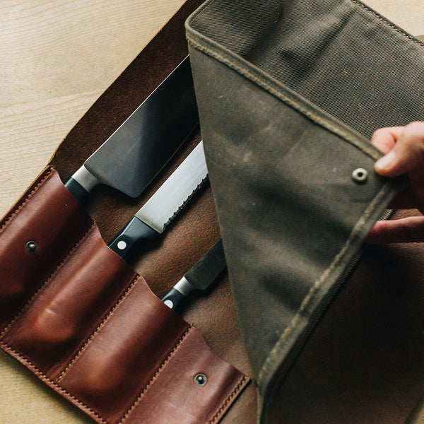 Leather Knife Roll by ND Designs, Hood River, Oregon